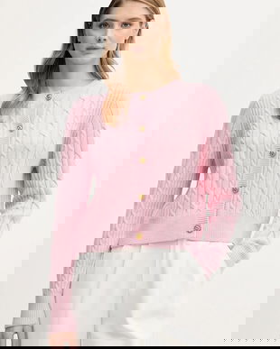 Barbour cardigan din lână Elina culoarea roz, LKN1732