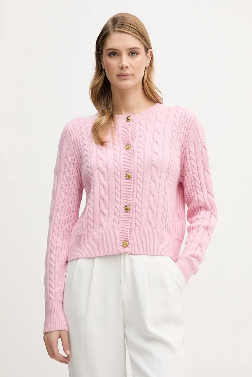 Barbour cardigan din lână Elina culoarea roz, LKN1732