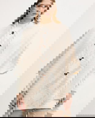 Barbour cardigan din amestec de lână Vienna culoarea bej, LKN1734