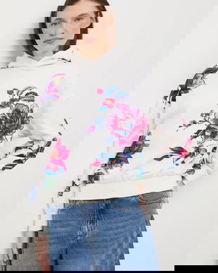 Medicine hanorac de bumbac culoarea bej, cu glugă, modelator