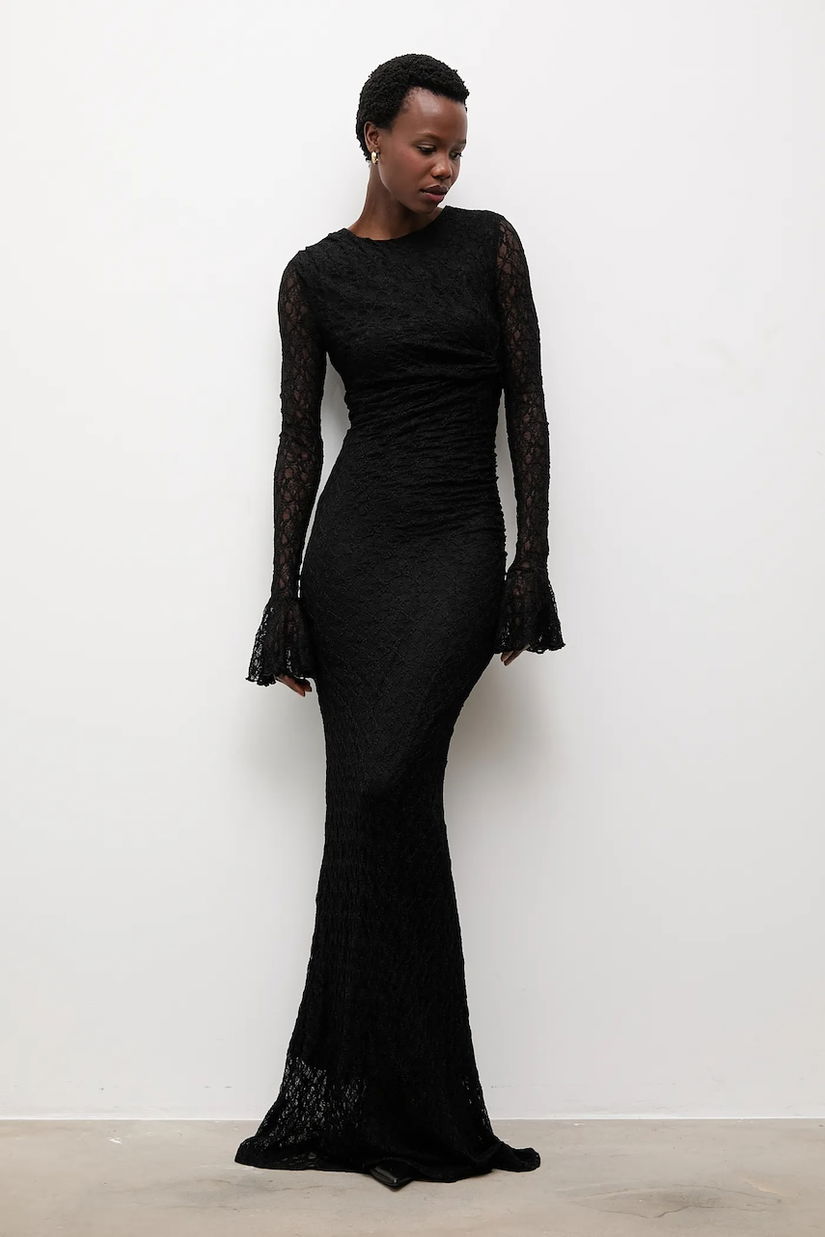 Answear.LAB rochie culoarea negru, maxi, mulata