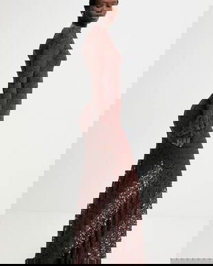 Answear.LAB rochie culoarea maro, maxi, evazati