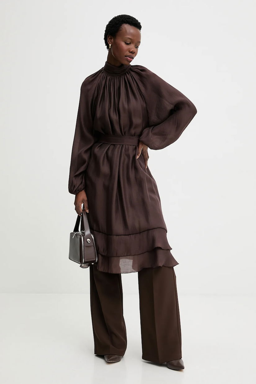 Answear.LAB rochie culoarea maro, mini, evazati