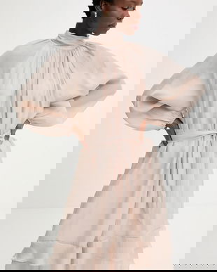 Answear.LAB rochie culoarea bej, mini, evazati