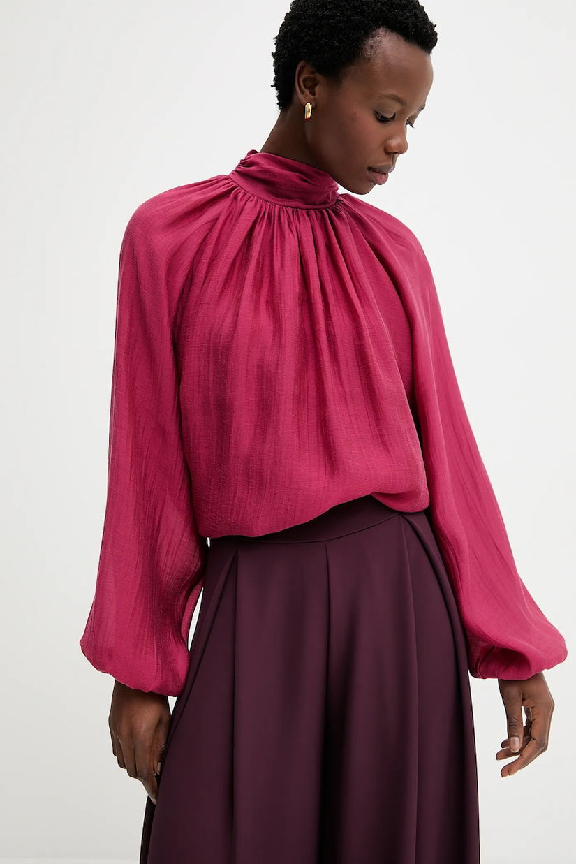 Answear.LAB bluza culoarea bordo, neted