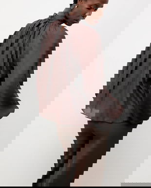 Answear.LAB bluza culoarea maro, neted