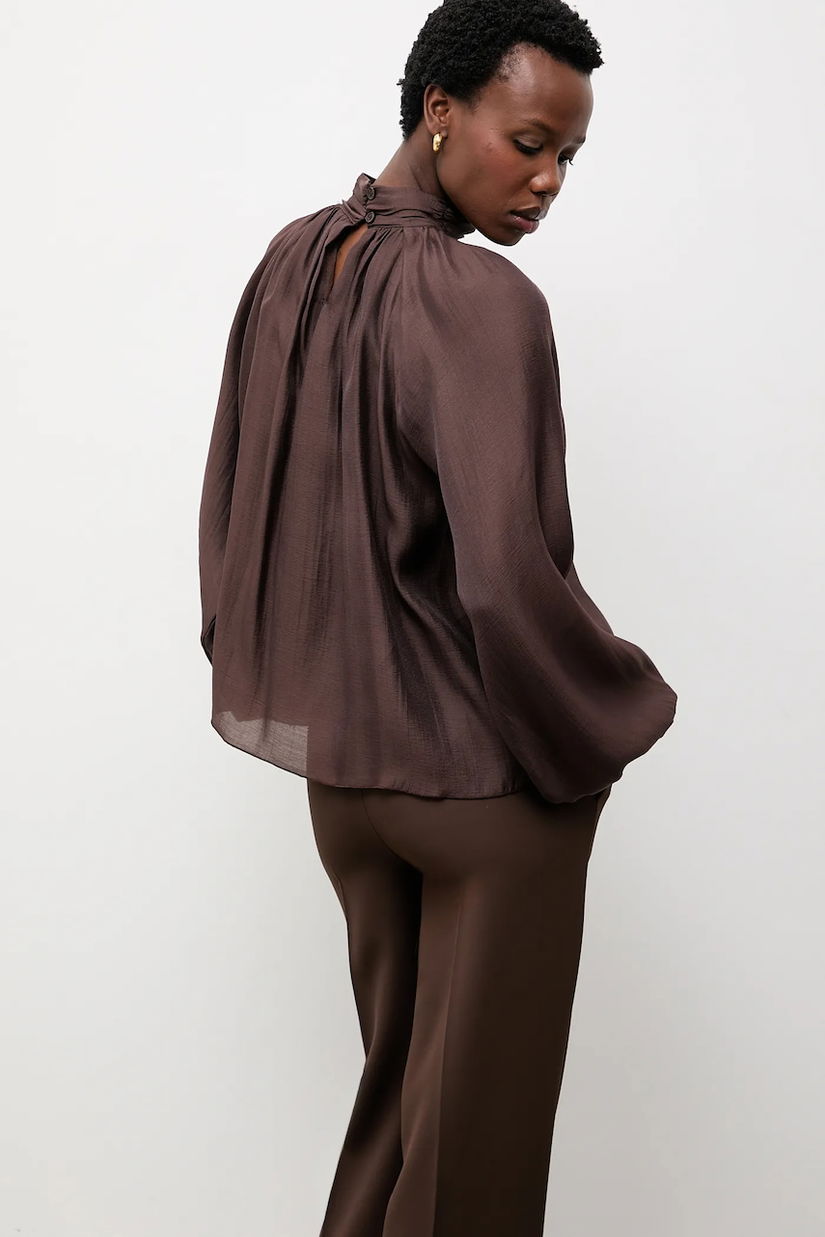 Answear.LAB bluza culoarea maro, neted