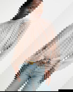 Answear.LAB bluza culoarea bej, neted