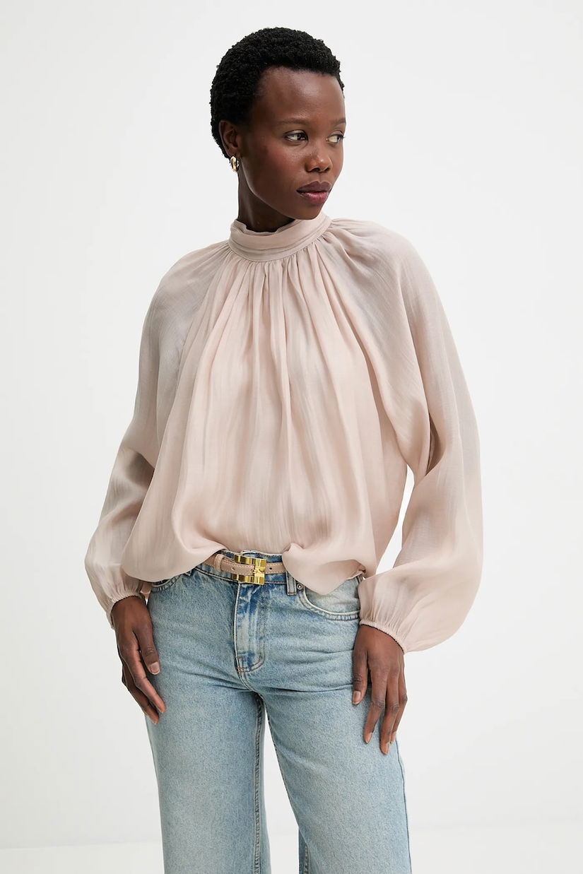 Answear.LAB bluza culoarea bej, neted