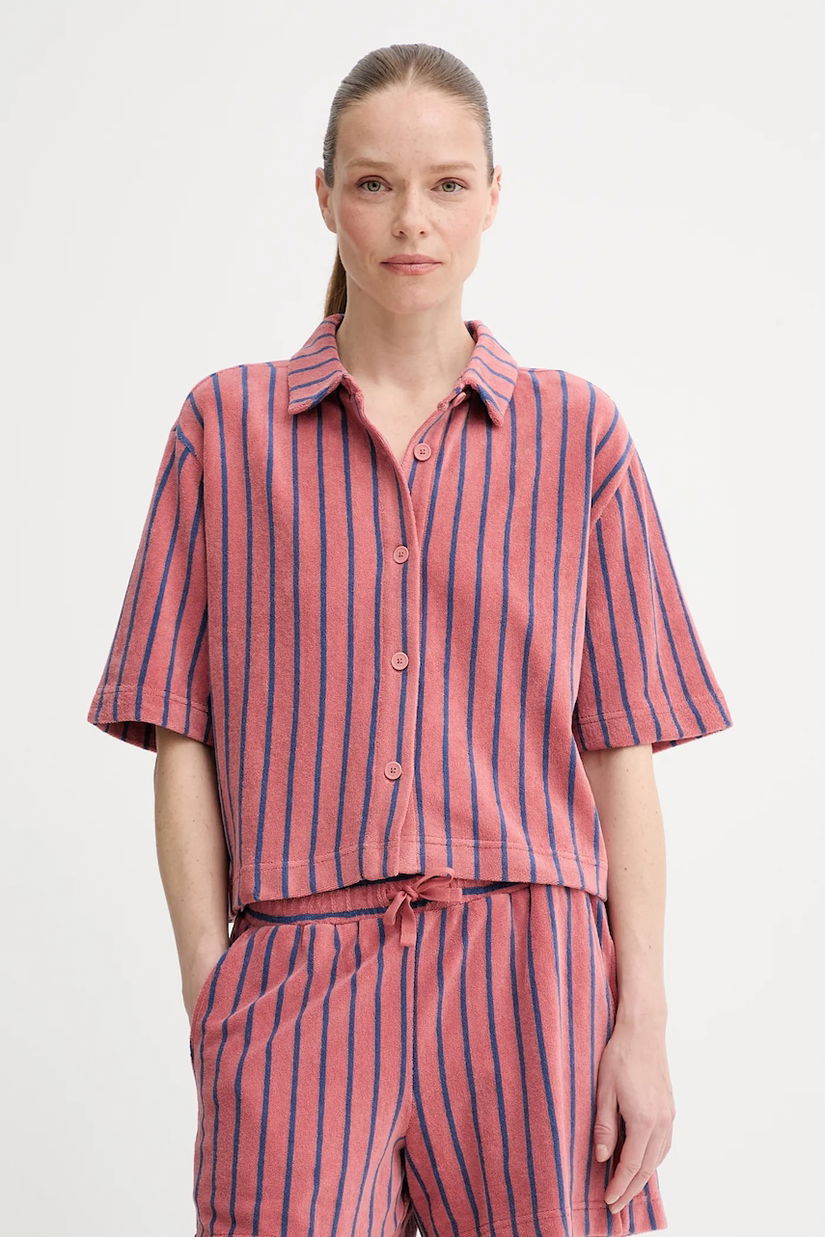 Marc O'Polo cămașă din bumbac culoarea portocaliu, cu guler clasic, relaxed, 5000006563