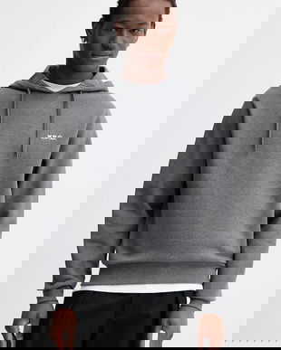 A.P.C. hanorac de bumbac Boxy Petit Vpc barbati, culoarea gri, cu glugă, melanj, COHBR-H27917