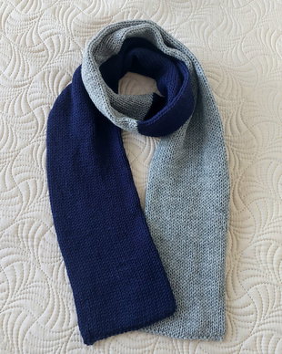 Fular tricotat unisex minimalist bleumarin gri