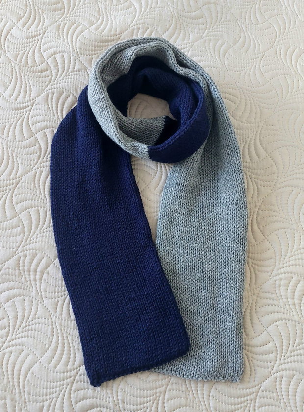 Fular tricotat unisex minimalist bleumarin gri