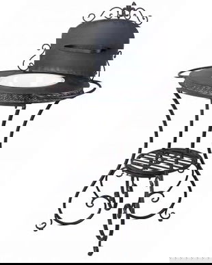 Lavoar cu un suport din fier forjat negru