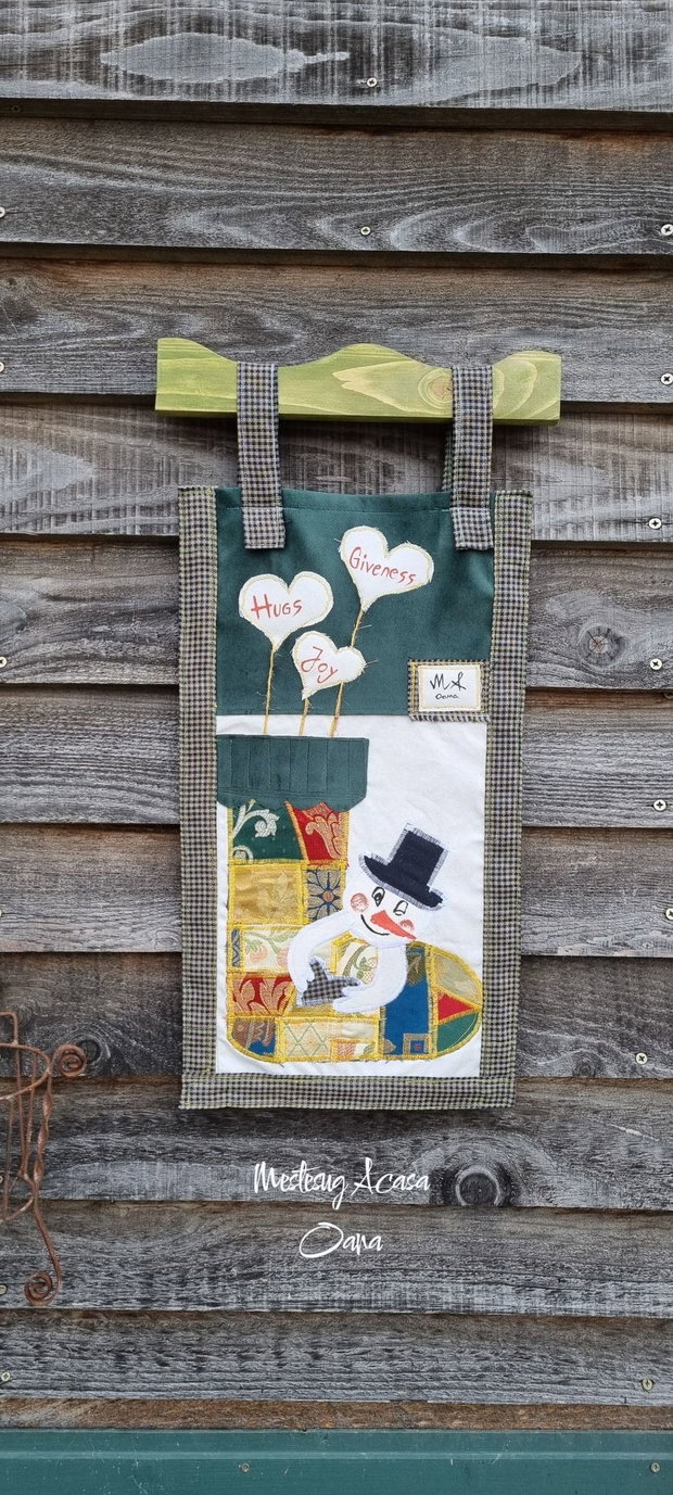 Decorațiune textilă de perete, tematică Crăciun