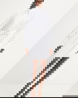 Karl Lagerfeld rochie culoarea alb, mini, oversize, B1W13052