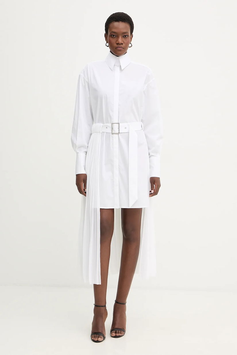 Karl Lagerfeld rochie culoarea alb, mini, oversize, B1W13052