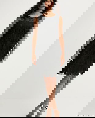 Karl Lagerfeld rochie culoarea negru, mini, drept, B1W13056