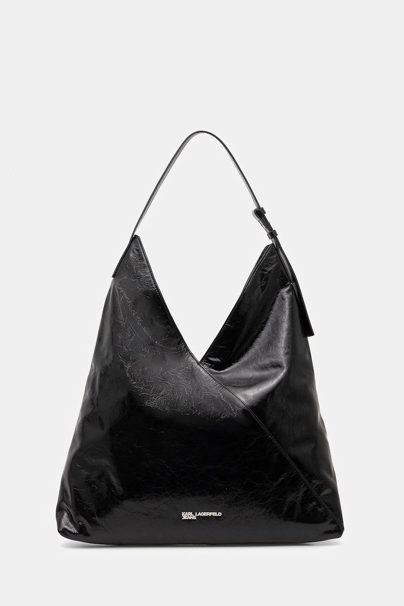 Karl Lagerfeld Jeans geantă de piele culoarea negru, B1W30184