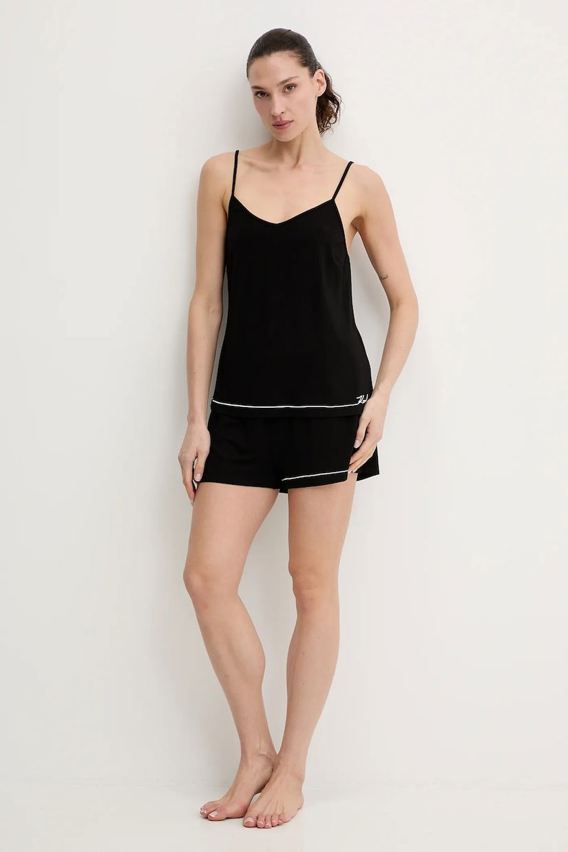 Karl Lagerfeld pijama culoarea negru, B1W45011
