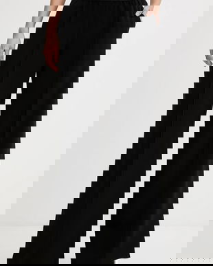 Karl Lagerfeld pantaloni culoarea negru, drept, high waist, B1W10014