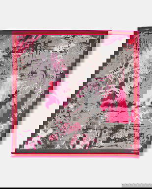 Karl Lagerfeld Jeans fular culoarea roz, cu model, B1W33068