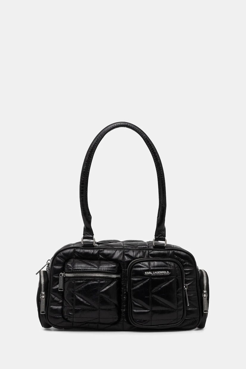 Karl Lagerfeld geantă de piele K/KUILT culoarea negru, B1W30089