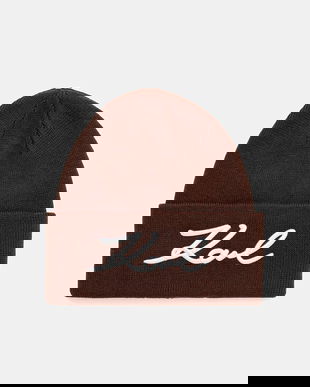 Karl Lagerfeld căciulă din amestec de lână K/SIGNATURE culoarea maro, B1W33016