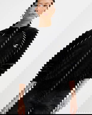 Karl Lagerfeld bluză IKON culoarea negru, uni, B1W20029