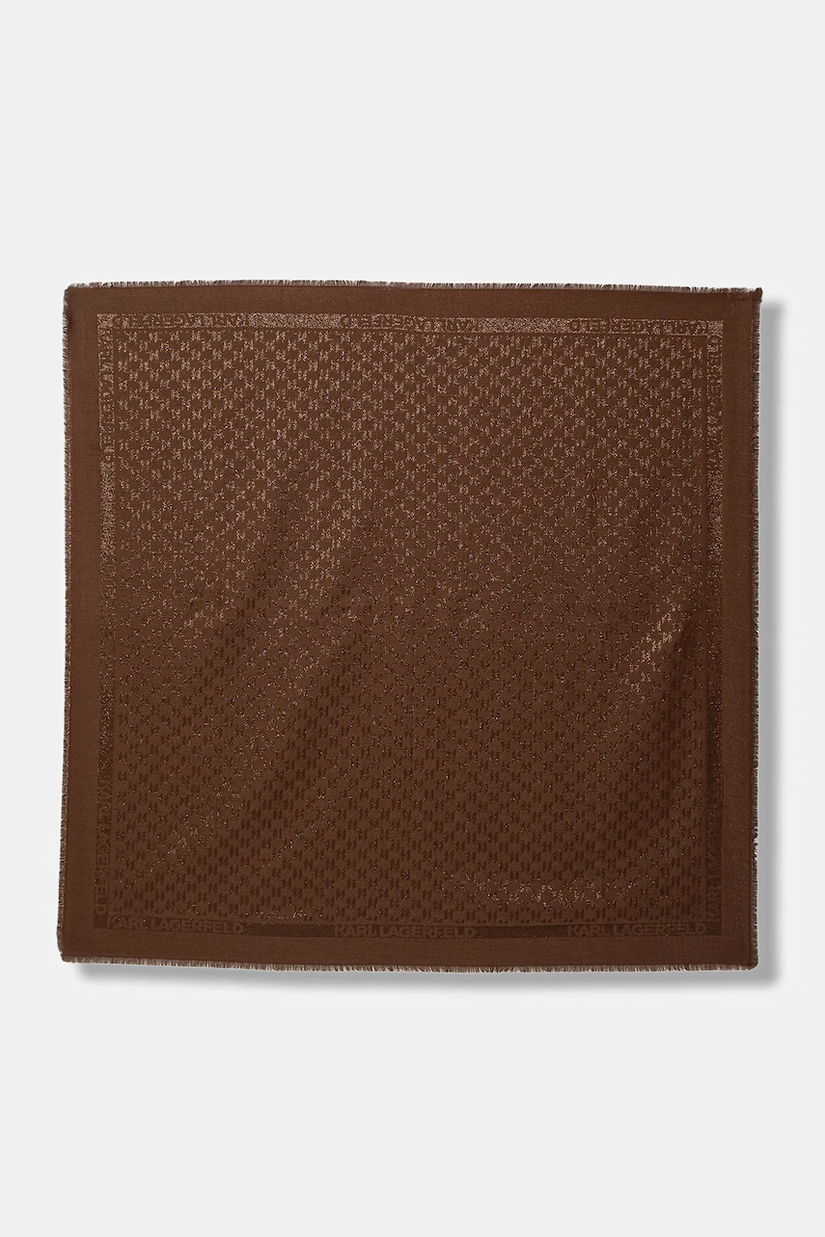 Karl Lagerfeld eșarfă din amestec de mătase K/MONOGRAM culoarea maro, uni, B1W33026