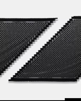 Karl Lagerfeld eșarfă din amestec de mătase K/MONOGRAM culoarea negru, uni, B1W33026