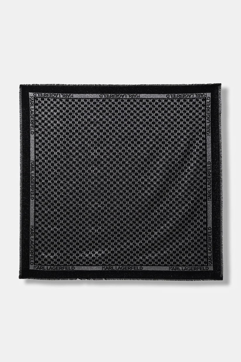 Karl Lagerfeld eșarfă din amestec de mătase K/MONOGRAM culoarea negru, uni, B1W33026