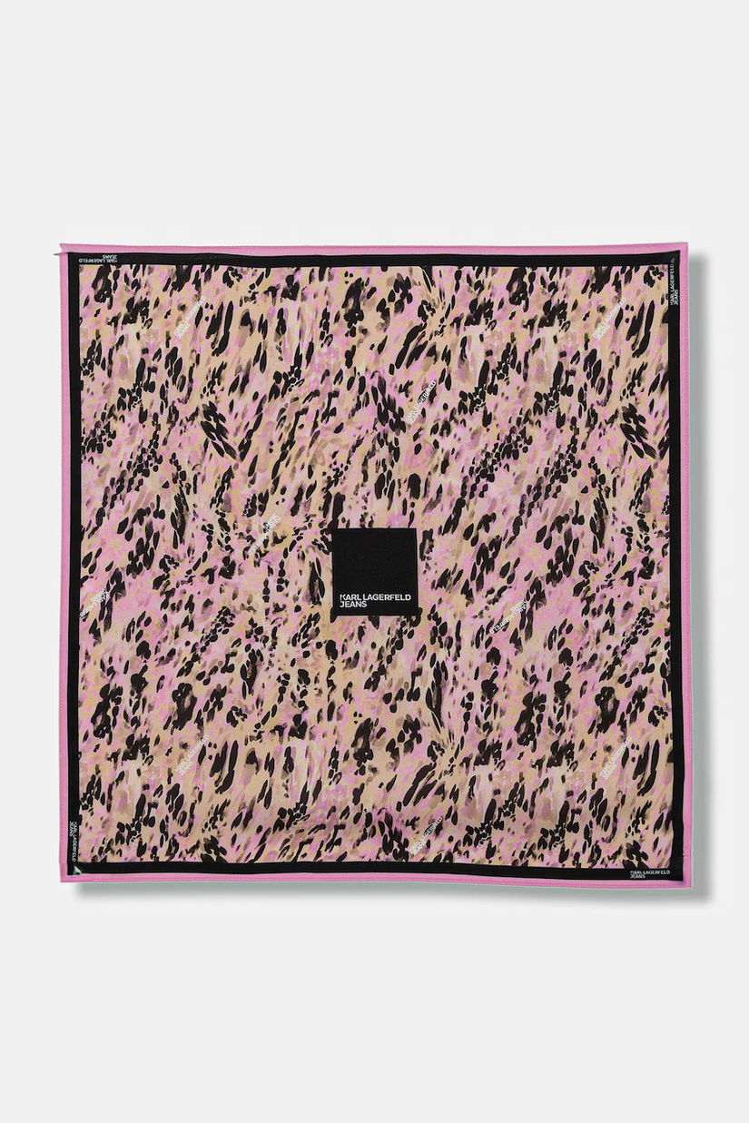 Karl Lagerfeld Jeans eșarfă culoarea roz, cu model, B1W33090