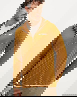 adidas TERREX hanorac Xperior culoarea verde, cu glugă, neted, JC9607