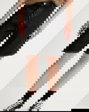 Samsoe Samsoe pantaloni scurți jeans SAEDDIE culoarea gri, M25200086