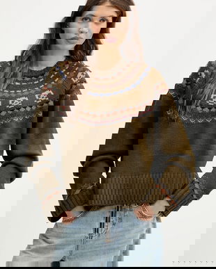 The Ragged Priest pulover culoarea verde, călduros, RPAW251055KW