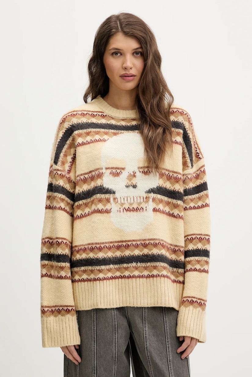 The Ragged Priest pulover culoarea bej, călduros, RPAW252051KW