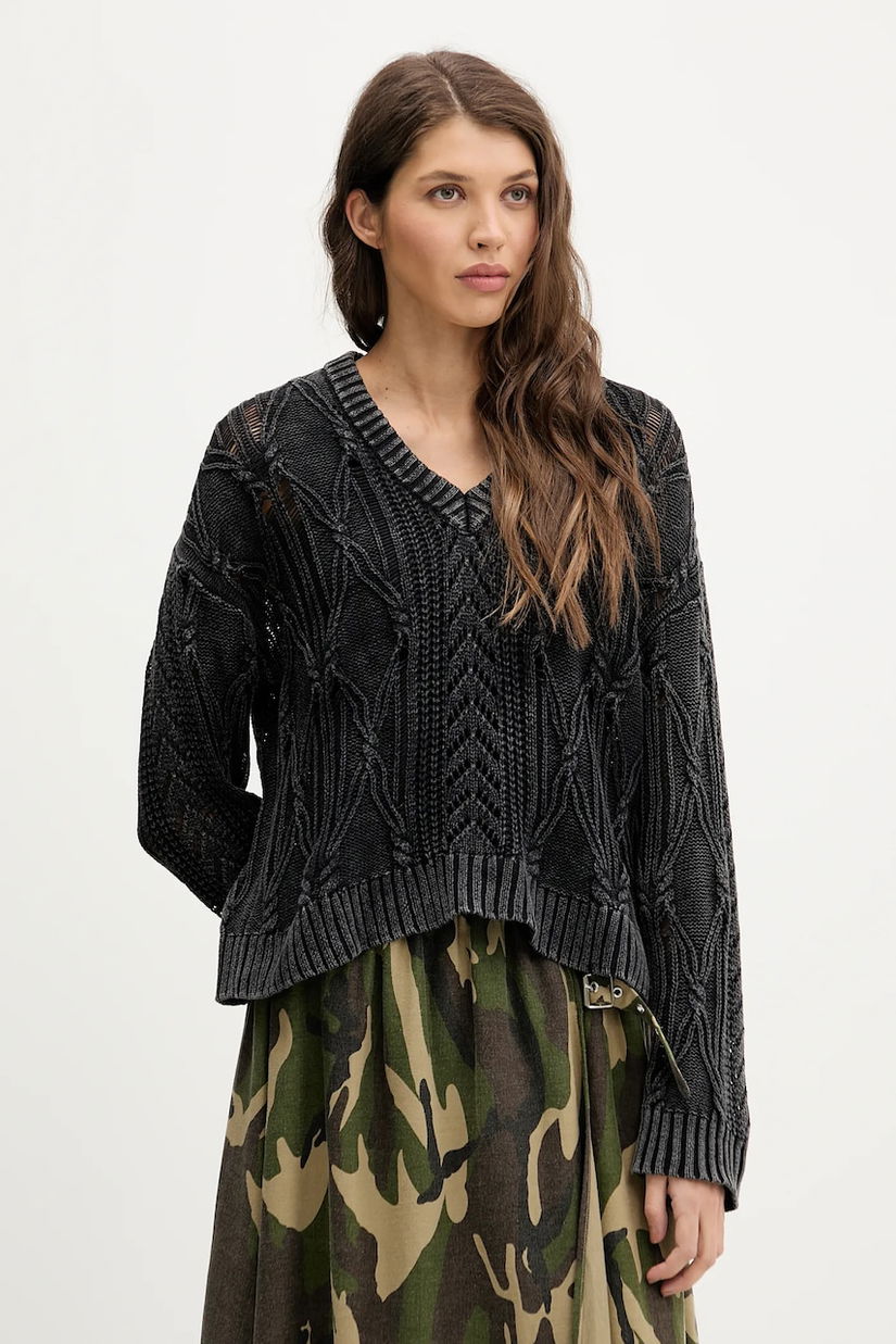 The Ragged Priest pulover de bumbac culoarea negru, light, RPAW251045KW