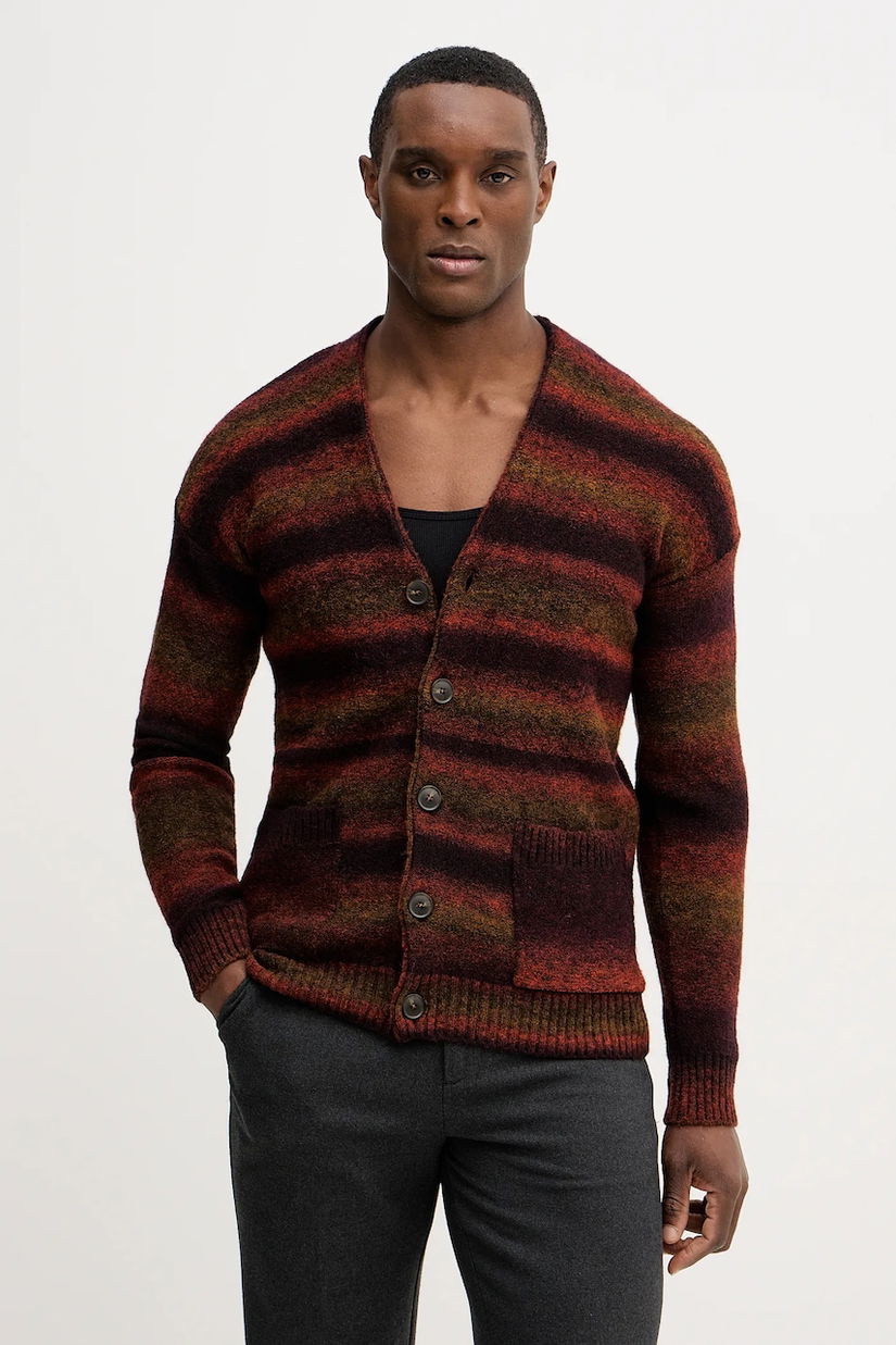 United Colors of Benetton cardigan din amestec de lână culoarea portocaliu, 1HNNK601R