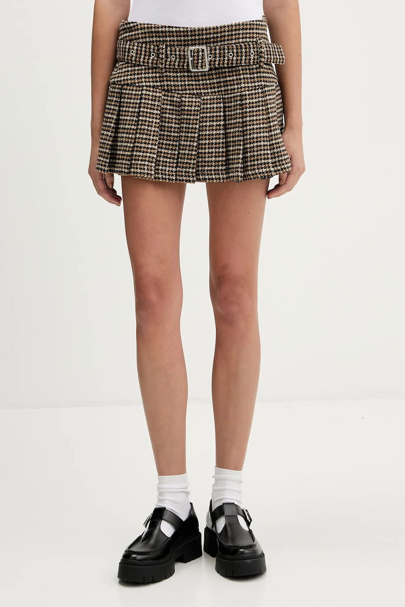 The Ragged Priest fustă culoarea maro, mini, evazati, RPAW251057WV