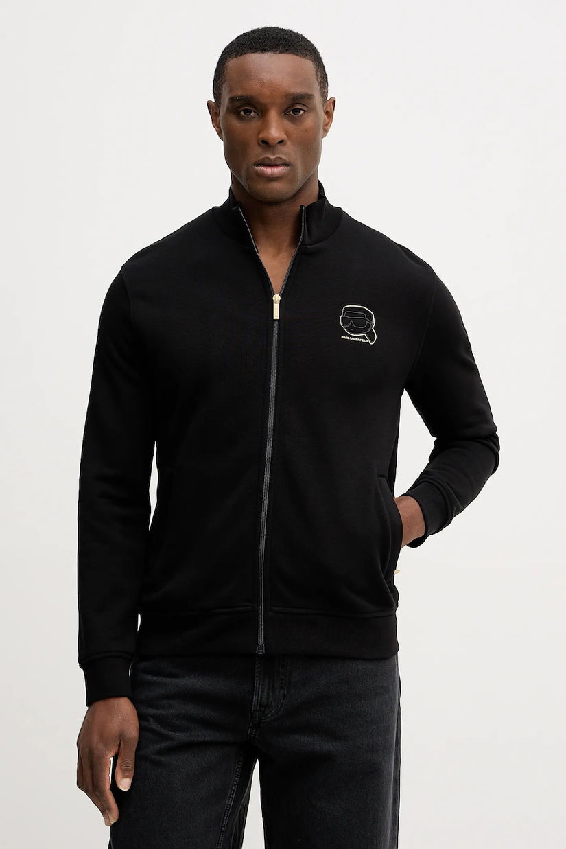 Karl Lagerfeld bluză culoarea negru, uni, 561910.705004