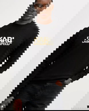 Karl Lagerfeld hanorac de bumbac culoarea negru, cu imprimeu, 561917.705780