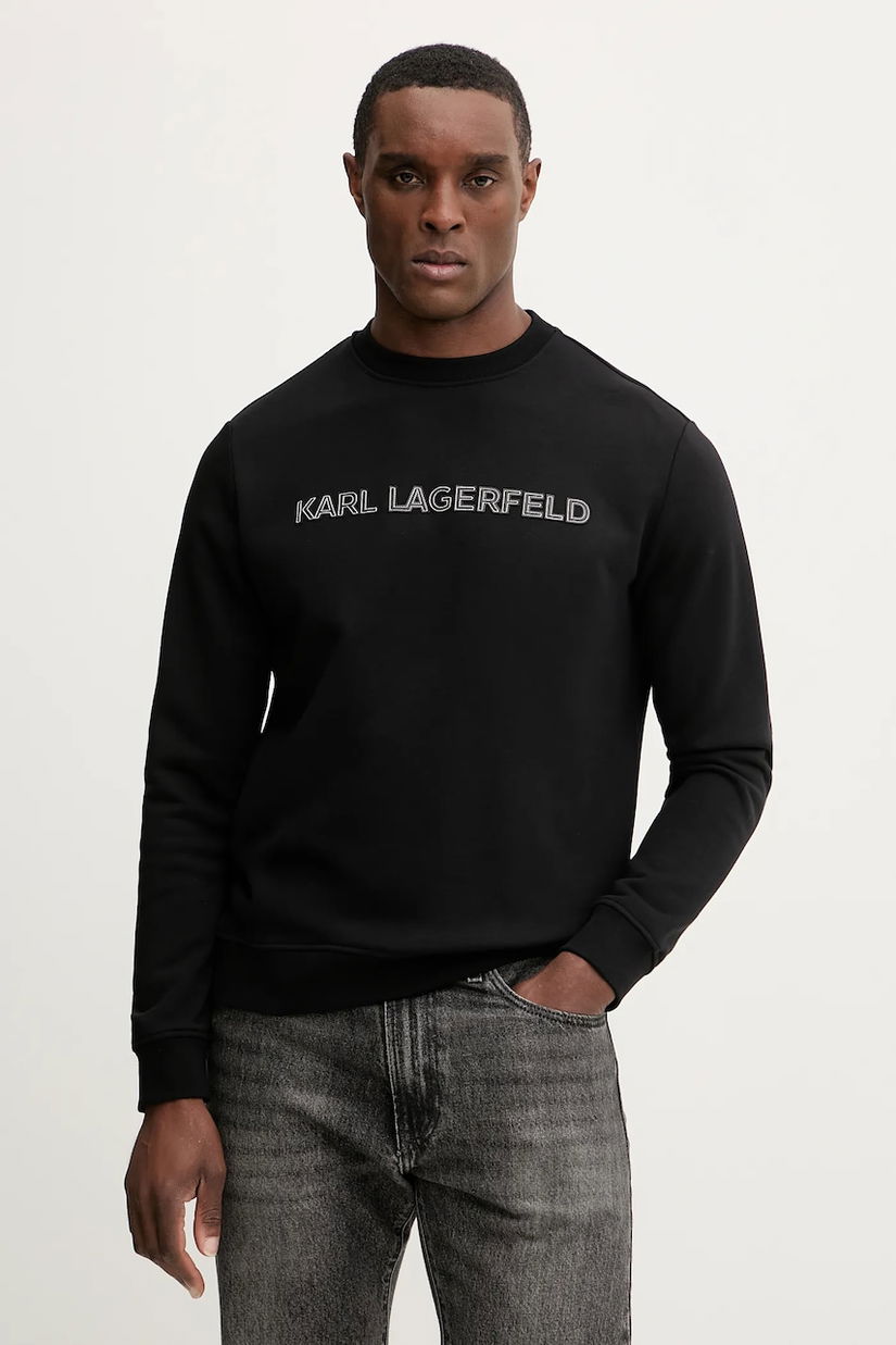 Karl Lagerfeld hanorac de bumbac culoarea negru, uni, 561952.705075