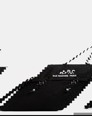 A.P.C. geantă de bumbac Besace Recuperation culoarea negru, CODBM.H61930