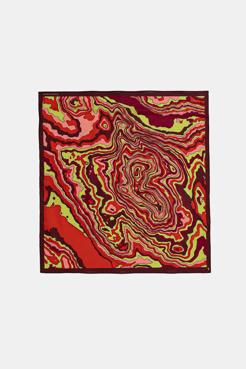 Peak Performance şal din bumbac culoarea portocaliu, cu imprimeu, G79389