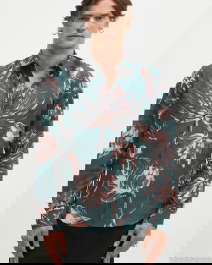 Paul Smith camasa barbati, culoarea gri, cu guler clasic, slim, M1R-006L-N02517