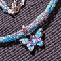 Colier argint X3 apatit amazonit ametist charm argint fluture emailat nuante minimalist boho chic trendy cadou -Transport gratuit