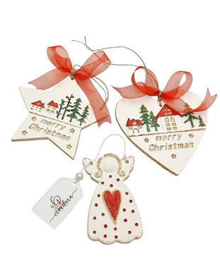 Set 3 decoratiuni ceramice pictate manual, 4558