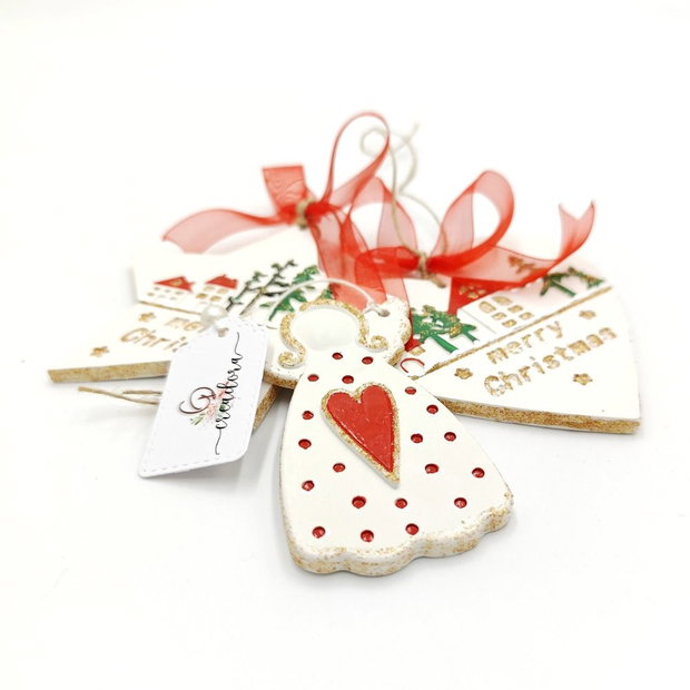 Set 3 decoratiuni ceramice pictate manual, 4558