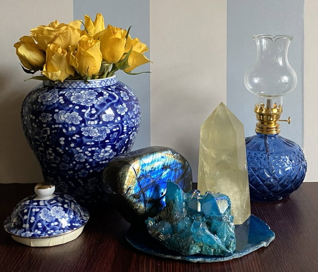 Set Cristale - Labradorit&Citrin&Cuart Aura - Decoratiune Pietre Semipretioase